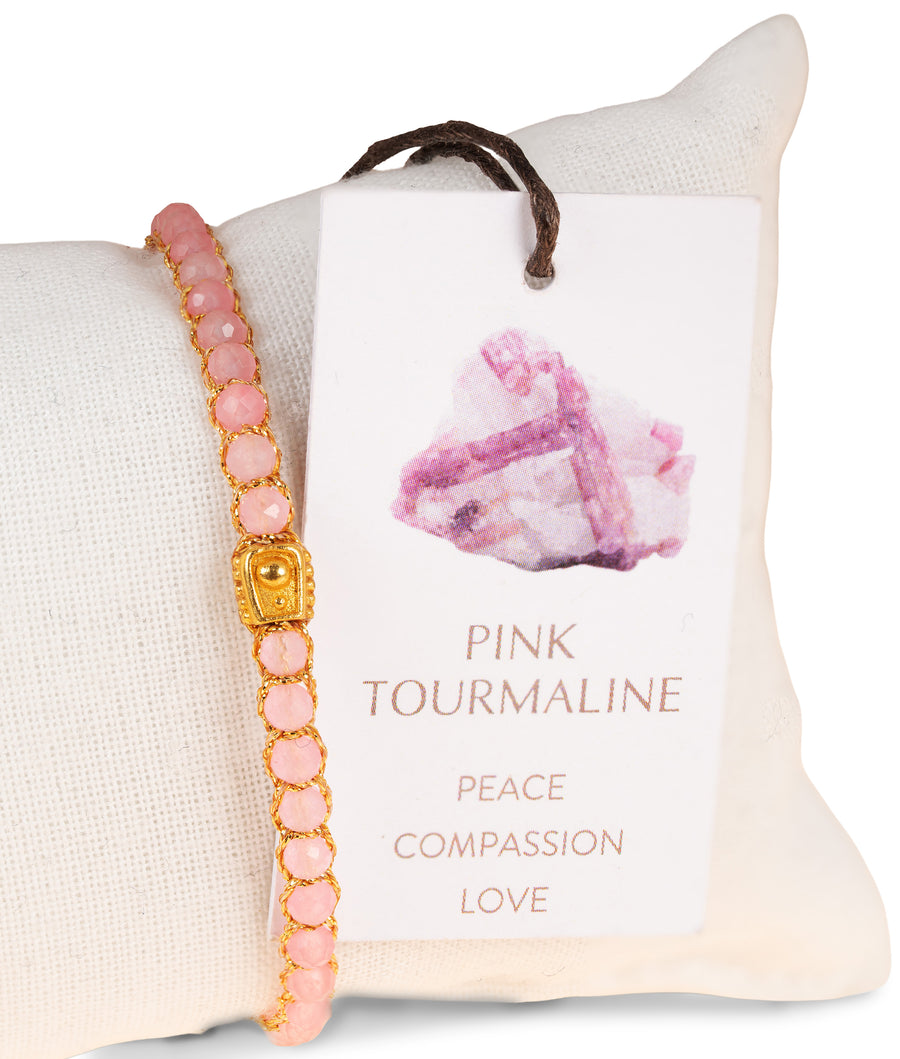 Pink Tourmaline from Mozambique Bracelet | Gold