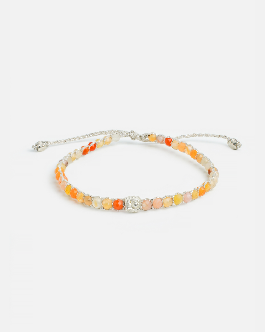 Orange Botswana Agate Bracelet | Silver