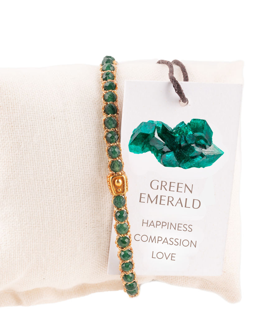 Green Emerald New Agate Bracelet | Gold