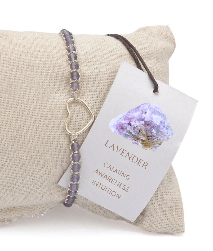 Lavender Amethyst Heart from Zambia Bracelet | Silver