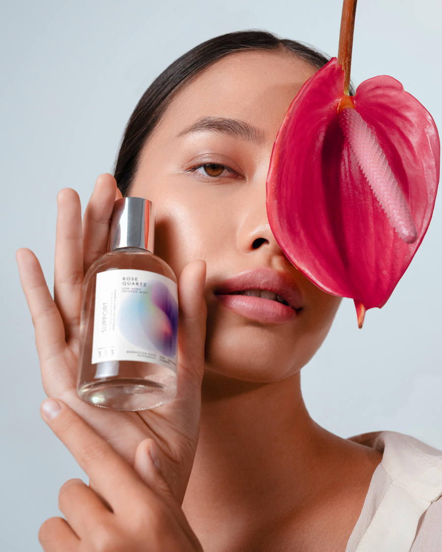Angel No.333,hand-blended Gem Aura Fragrance infused with Rose Quartz.