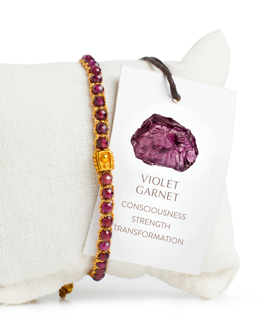 Violet Garnet Bracelet | Gold