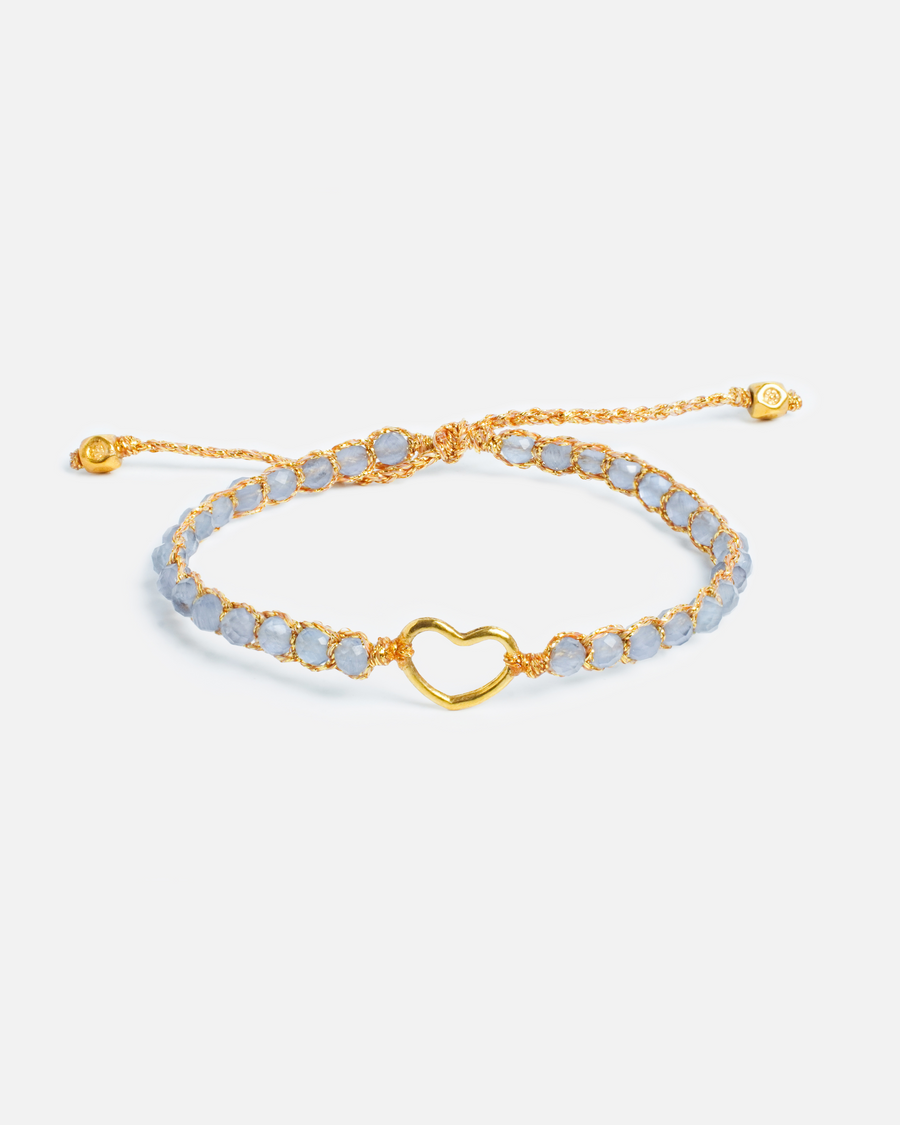 Lavender Amethyst from Zambia Heart Kids Bracelet | Gold