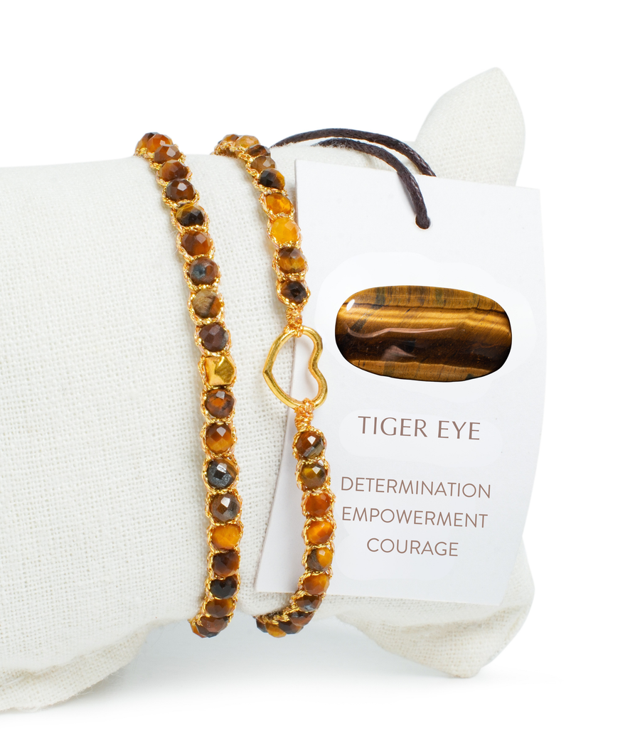 Tiger Eye Bracelet Nugget Kids Bracelet | Gold