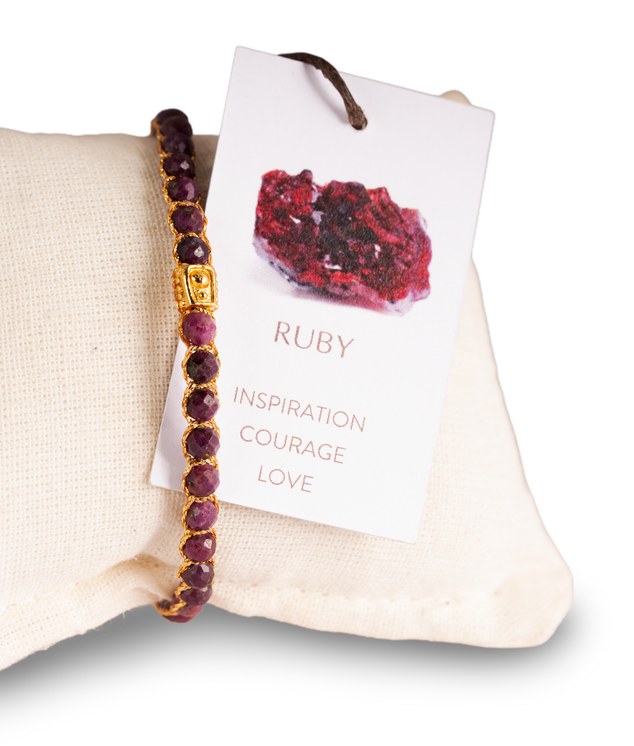 Ruby Tanzania Bracelet | Gold