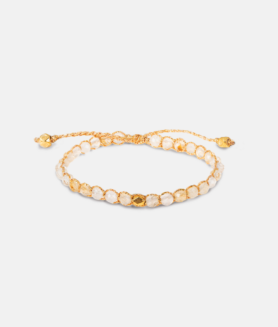 Citrine from Brazil Nugget Kids Bracelet | Gold