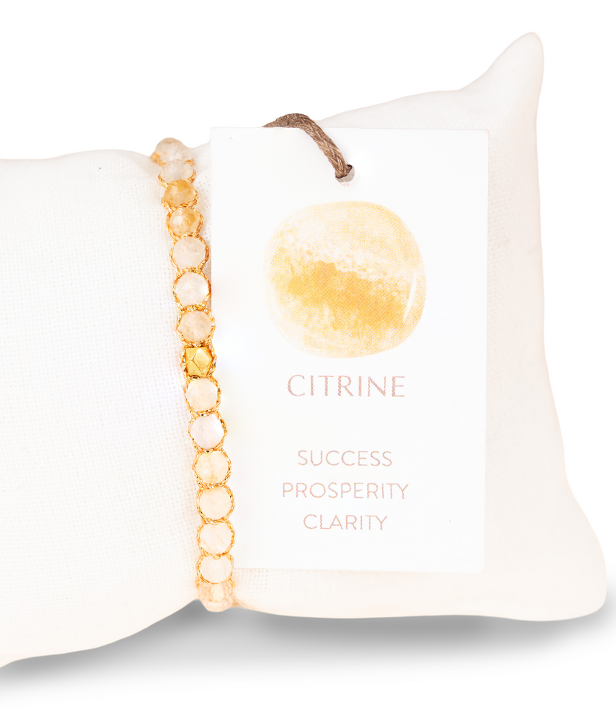 Citrine from Brazil Nugget Kids Bracelet | Gold