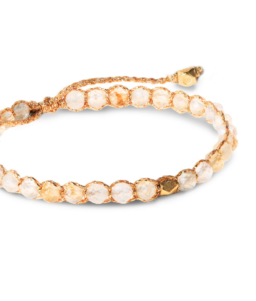 Citrine from Brazil Nugget Kids Bracelet | Gold