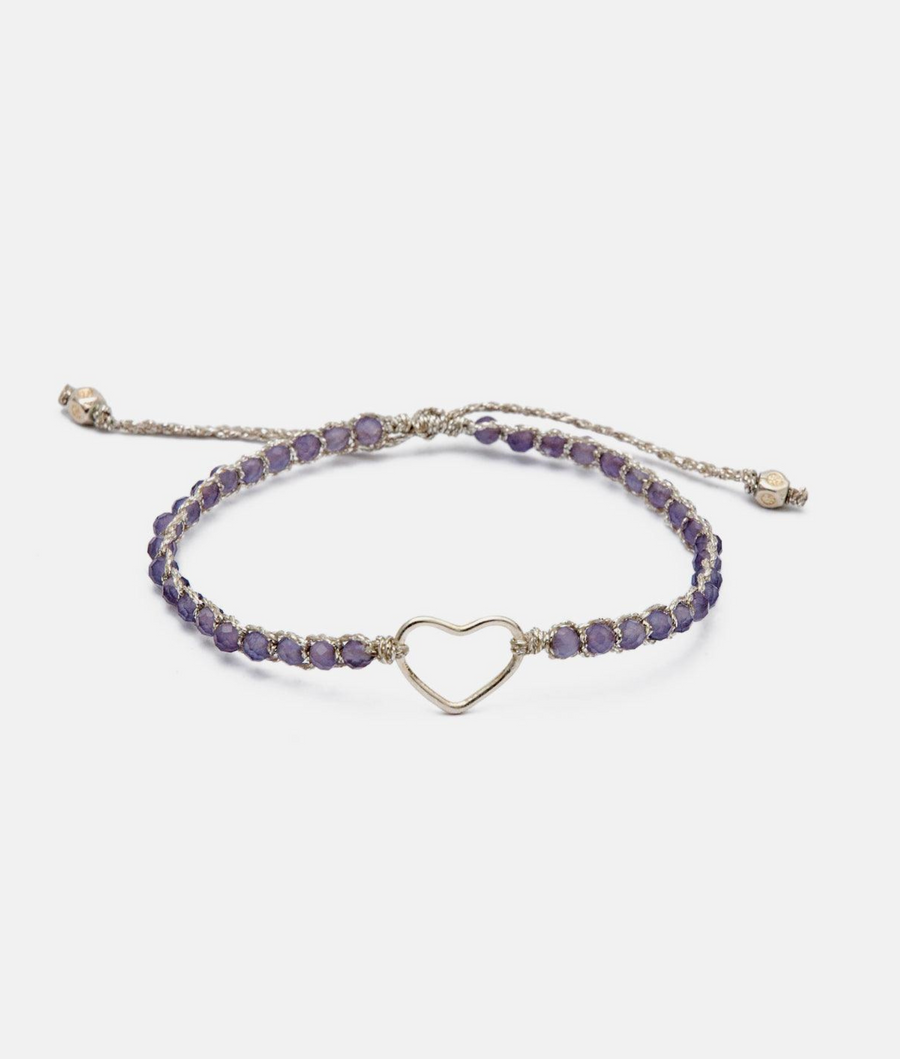 Lavender Amethyst Heart from Zambia Bracelet | Silver