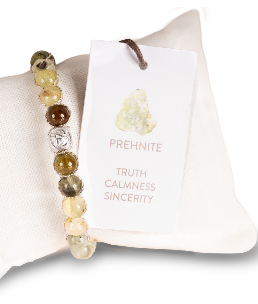 Prehnite 6mm Bracelet | Silver