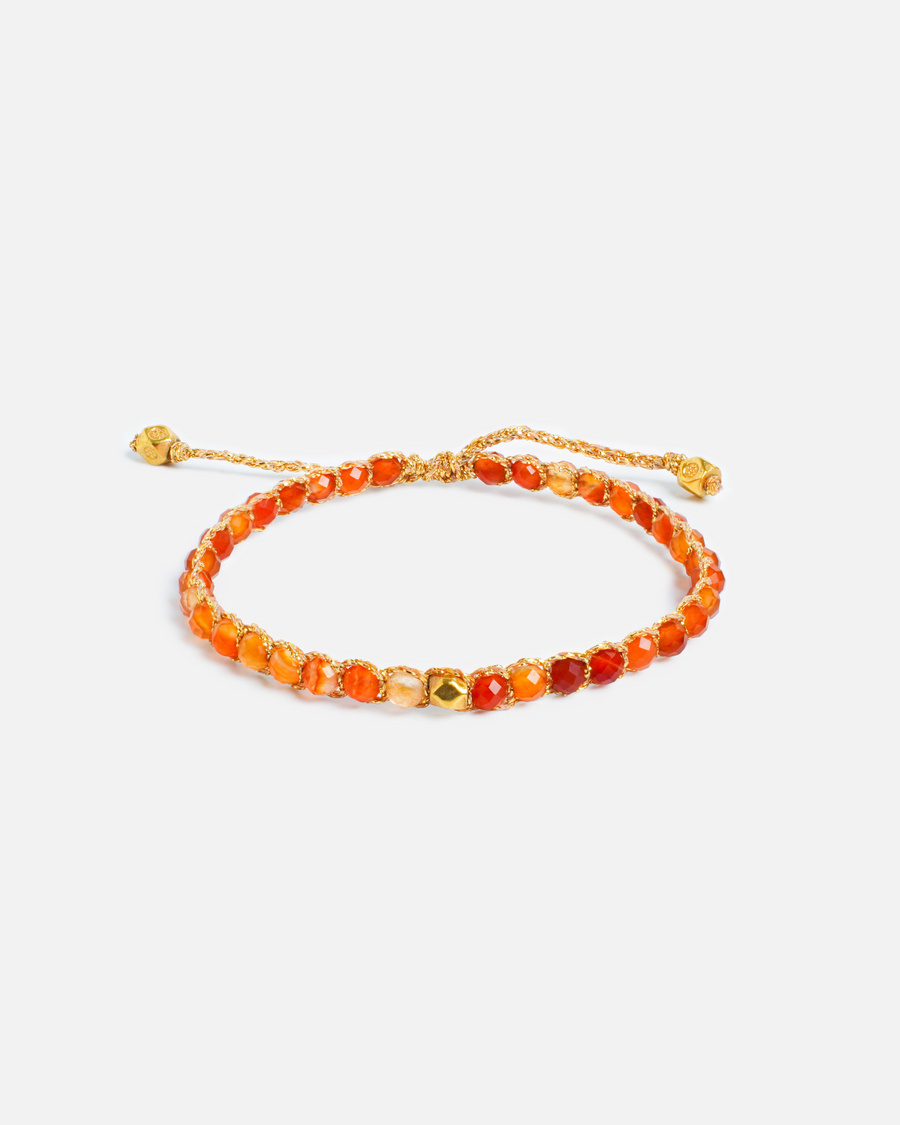 Carnelian from Brazil Nugget Kids Bracelet | Gold