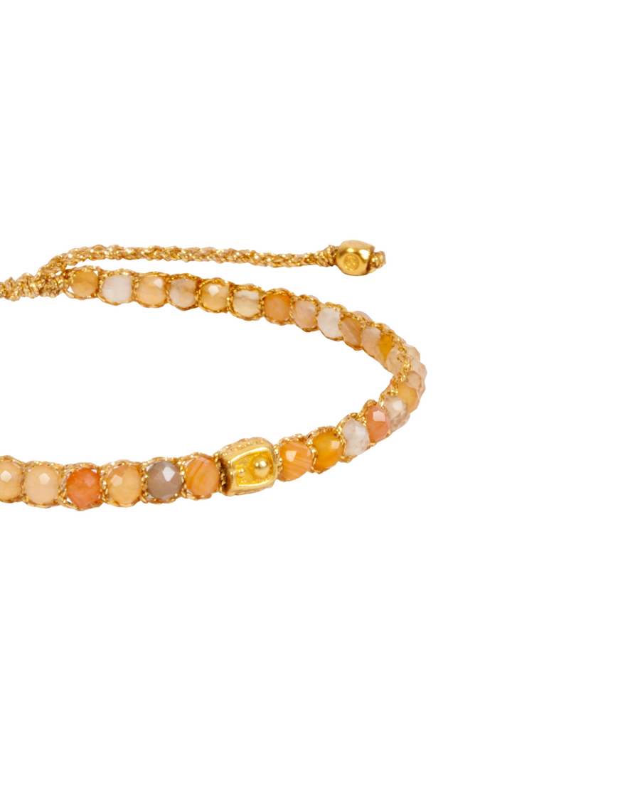 Orange Botswana Agate Bracelet | Gold