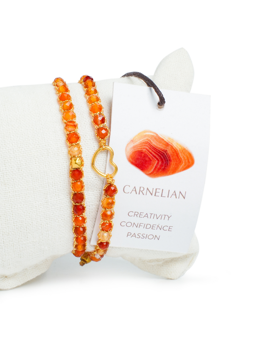 Carnelian from Brazil Nugget Kids Bracelet | Gold