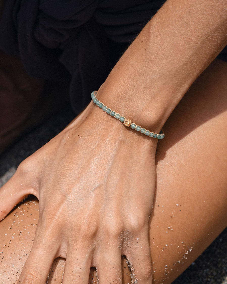 Green Jade Bracelet | Gold - Samapura Jewelry
