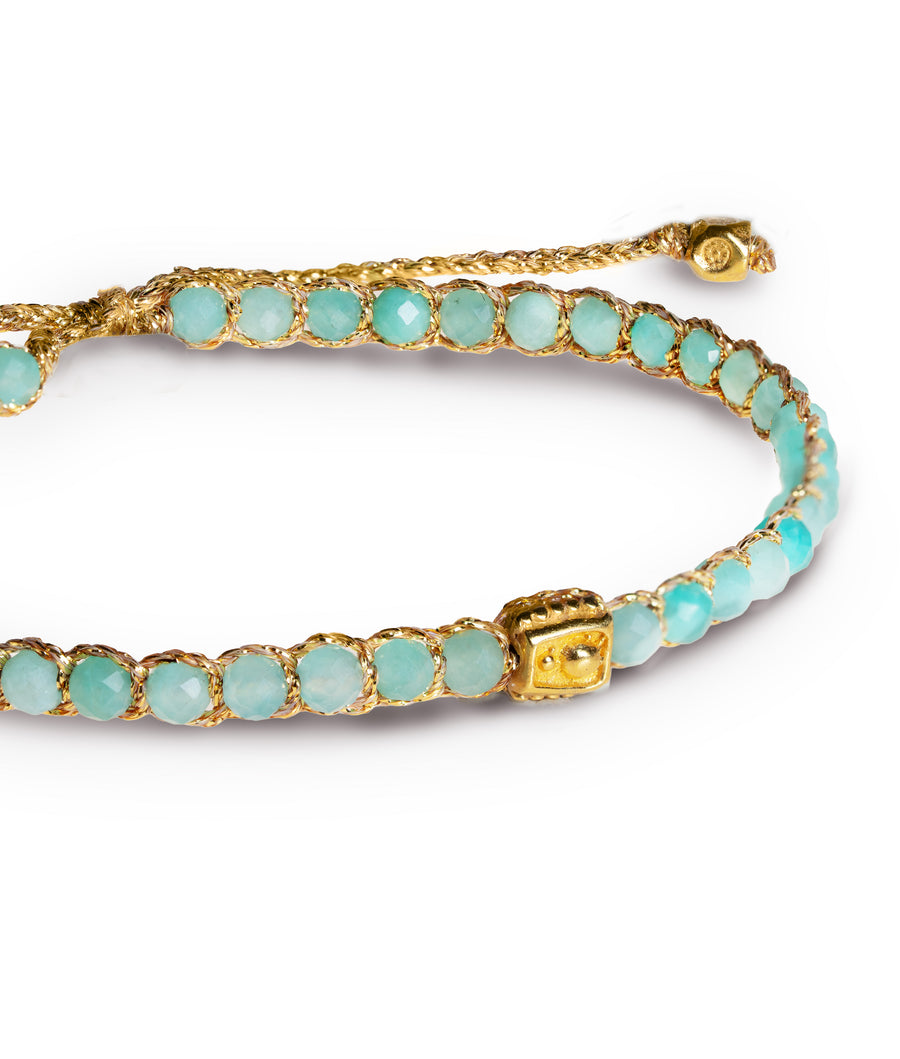 Amazonite from South Africa Bracelet | Gold
