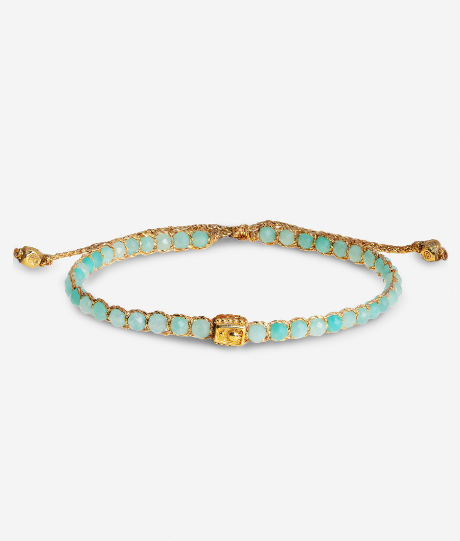 Amazonite from South Africa Bracelet | Gold