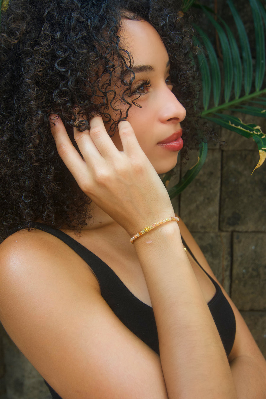 Orange Botswana Agate Bracelet | Gold