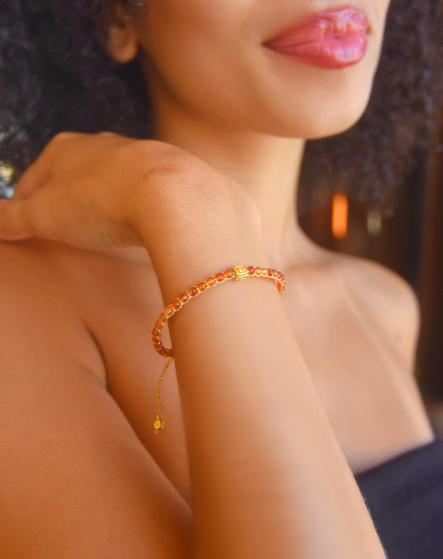 Carnelian from Brazil Bracelet | Gold