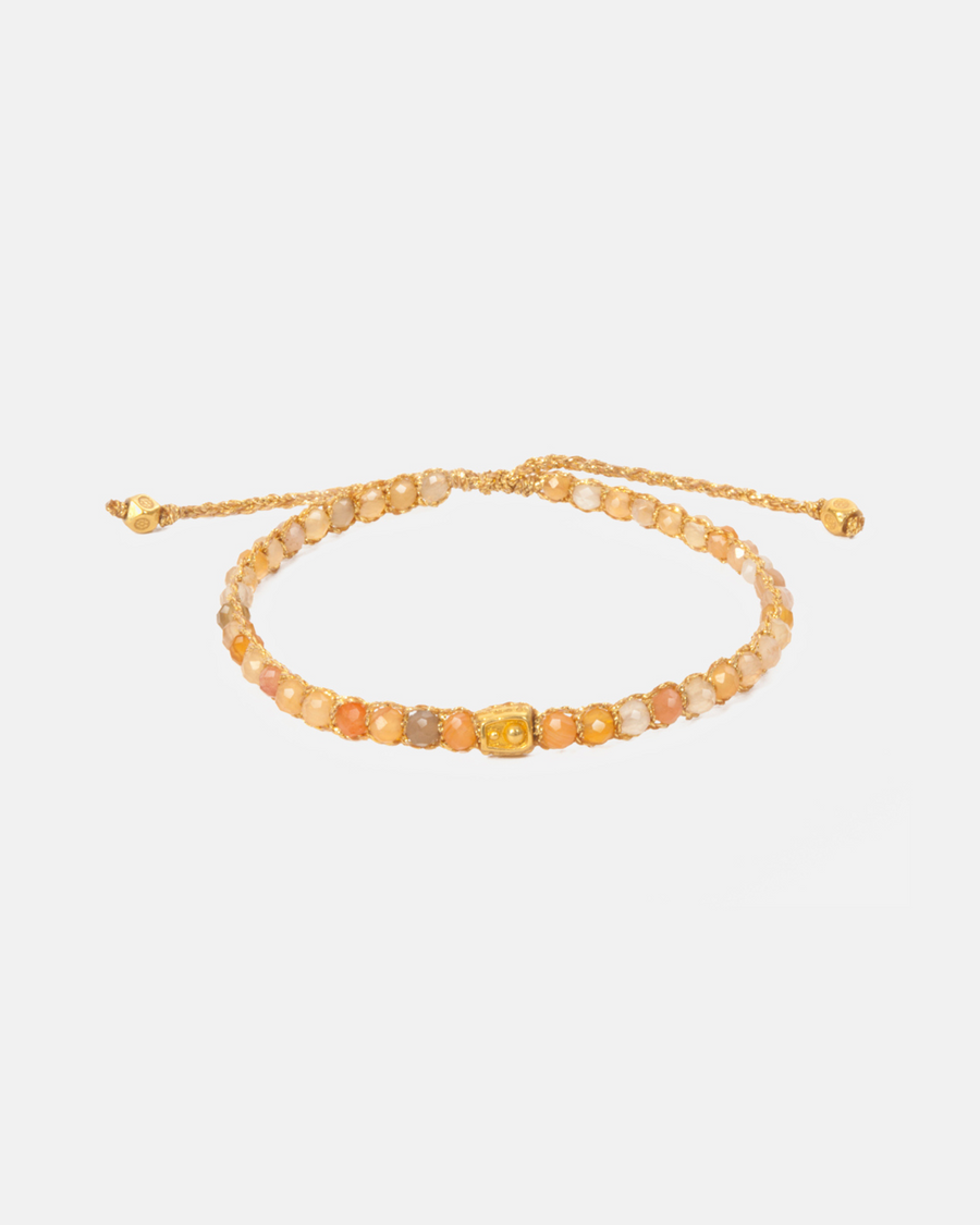 Orange Botswana Agate Bracelet | Gold