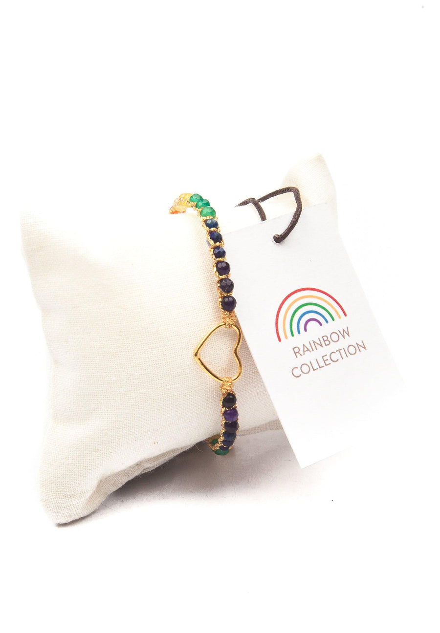 Rainbow Bold Bracelet | Heart - Samapura Jewelry