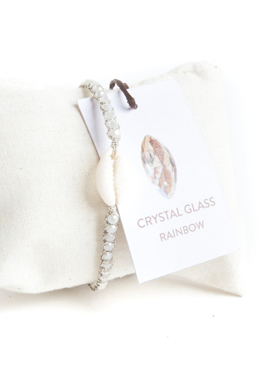 Crystal Rainbow Shell Bracelet | Silver - Samapura Jewelry
