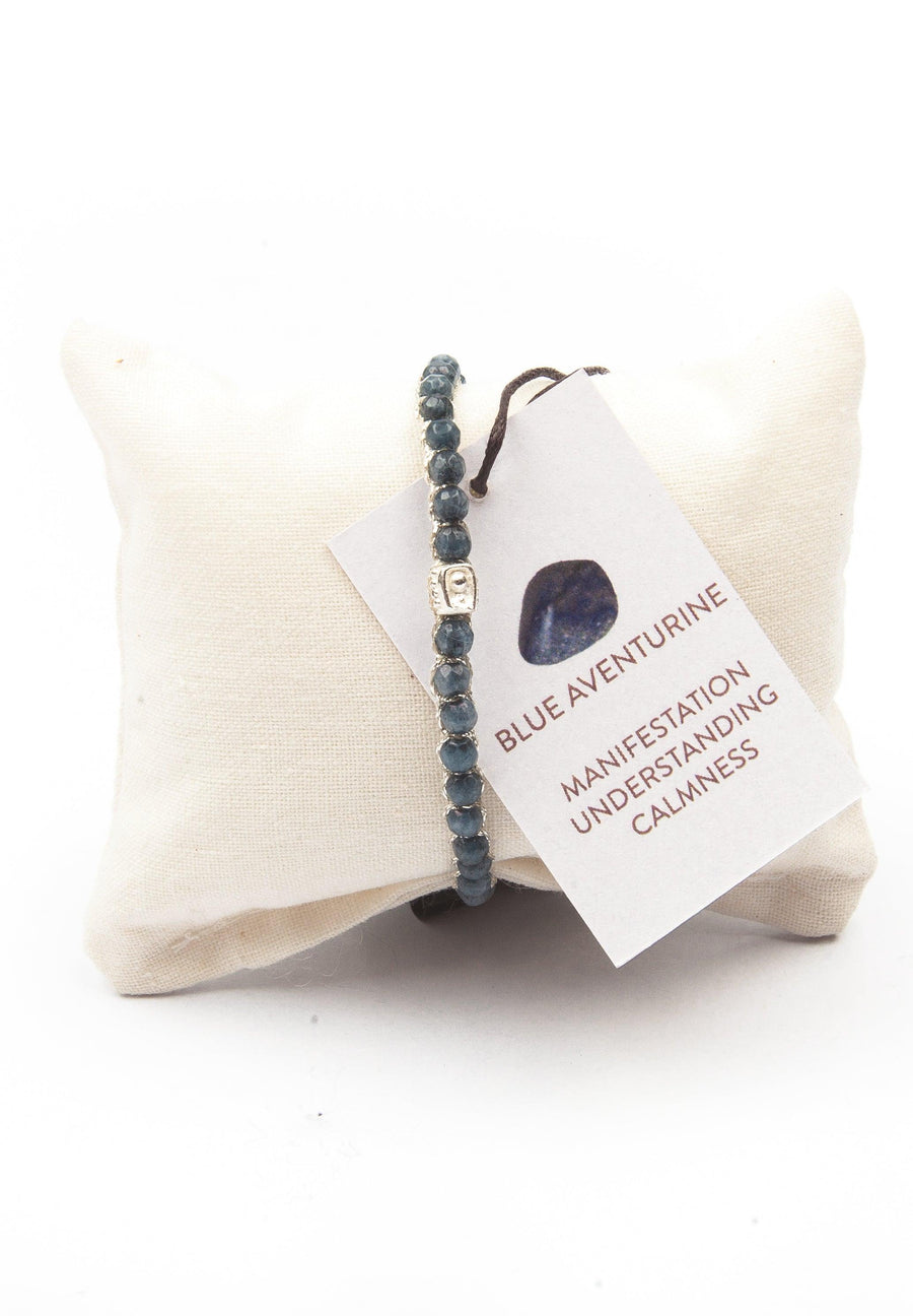 Blue Aventurine Bracelet | Silver - Samapura Jewelry