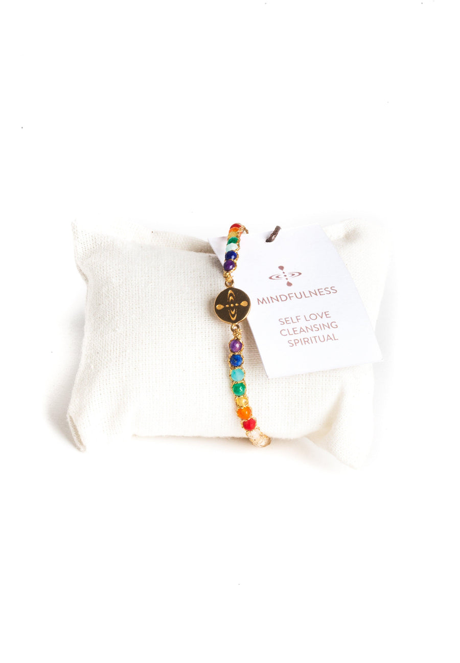 Mindfulness 7 Chakras Lemon Quartz Bracelet | Gold - Samapura Jewelry