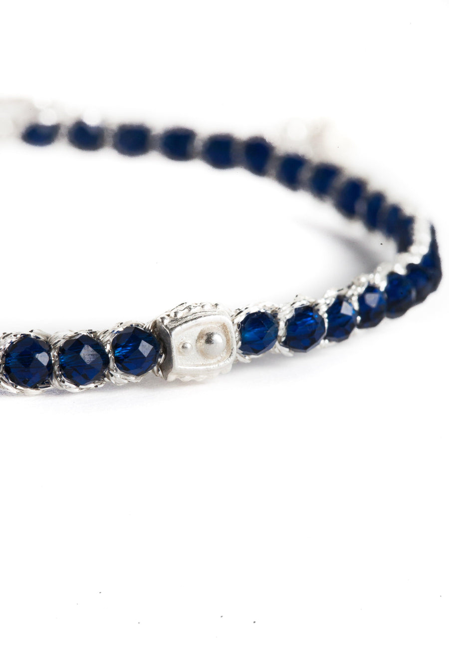 Blue Spinel Bracelet | Silver - Samapura Jewelry