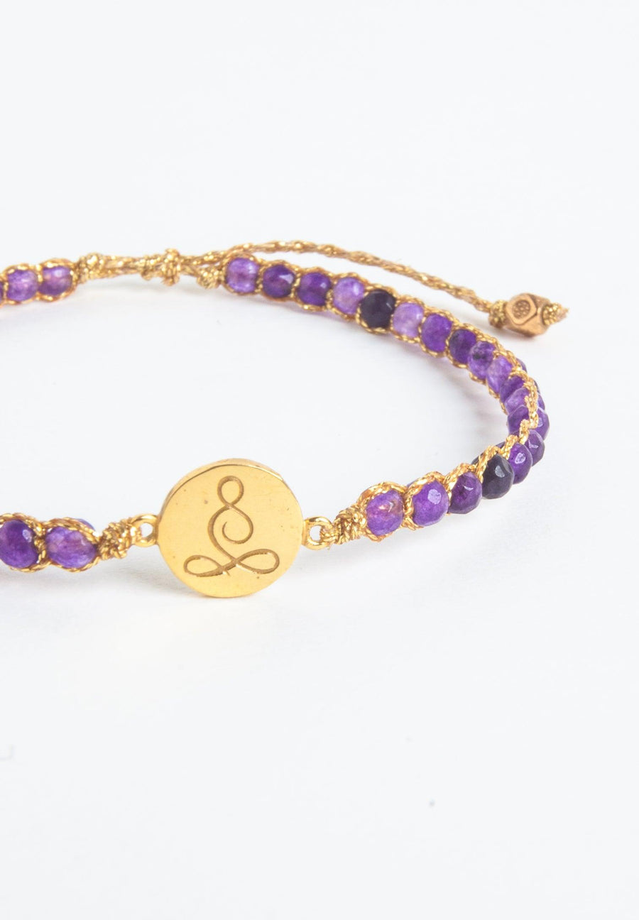 Lotus Amethyst Bracelet | Gold