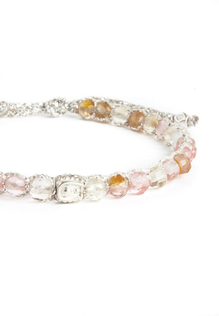 Watermelon Quartz Bracelet | Silver - Samapura Jewelry