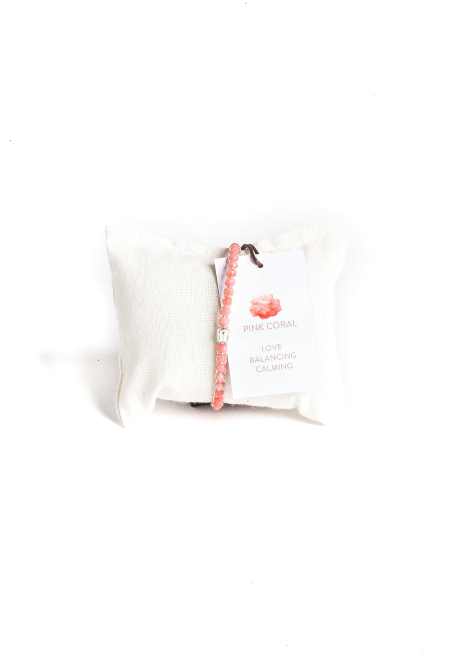 Pink Coral Bracelet | Silver - Samapura Jewelry