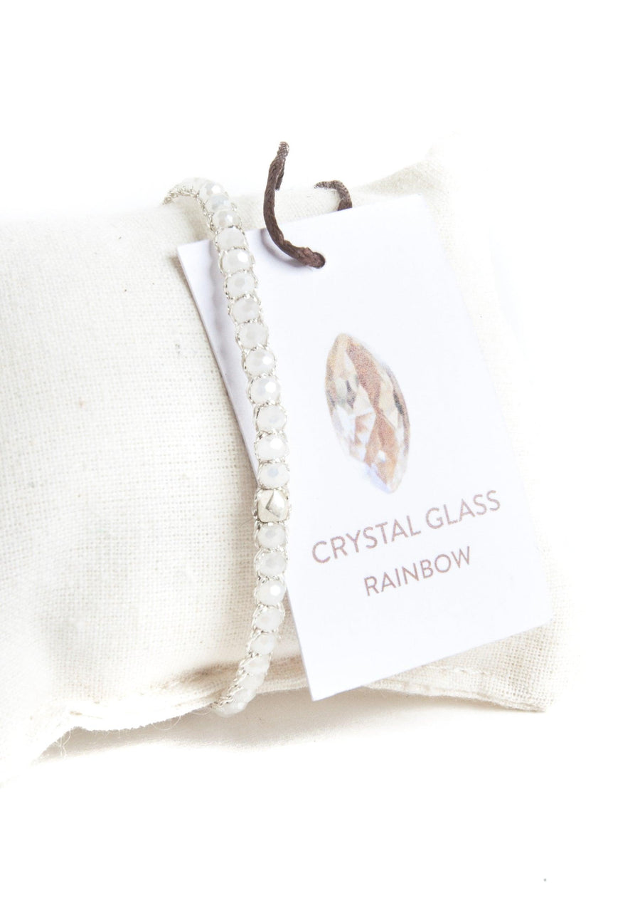 Crystal Rainbow Nugget Bracelet | Silver - Samapura Jewelry