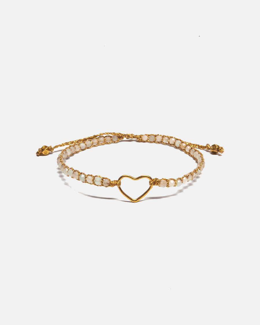 Aquamarine Heart Bracelet | Gold - Samapura Jewelry