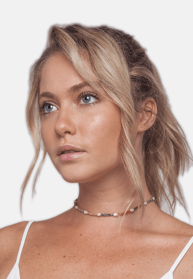 Fresh Water Pearl & Gemstone Choker | Gold - Samapura Jewelry