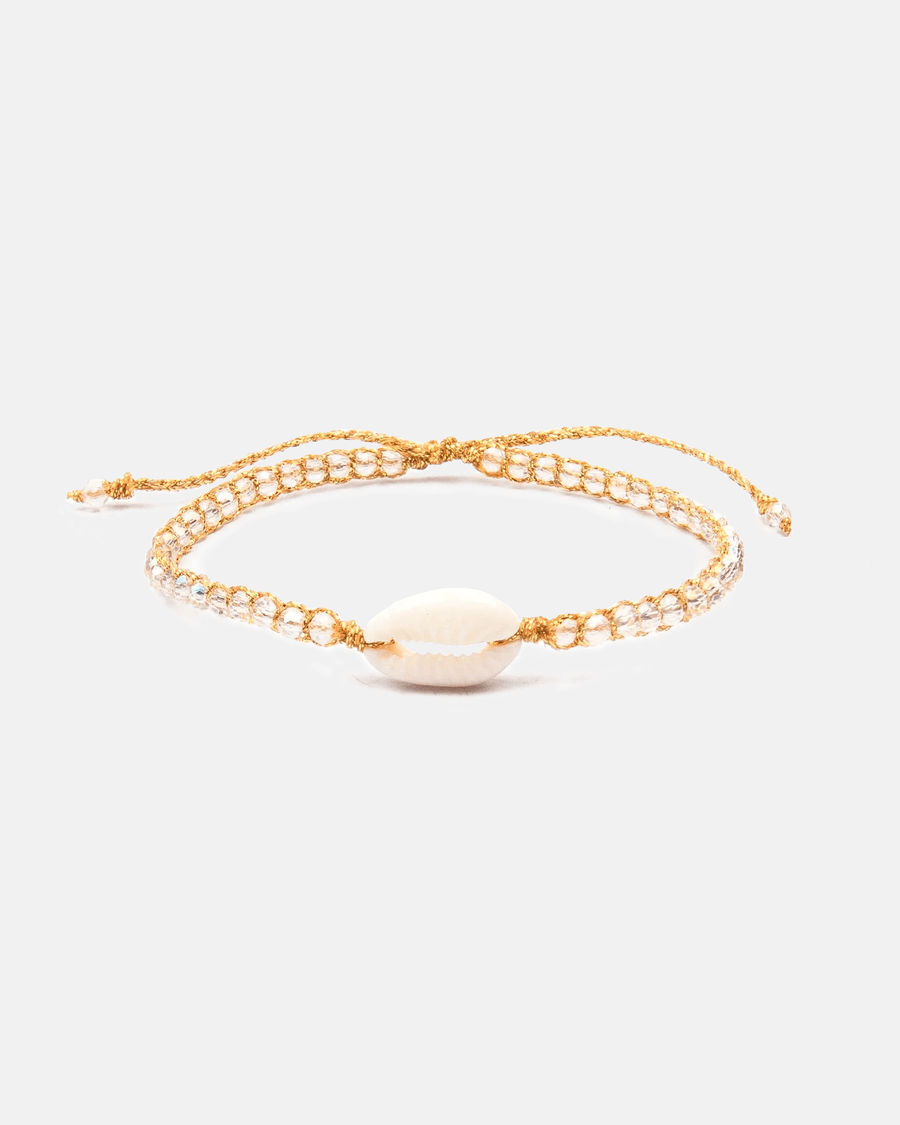 Crystal Clear Rainbow Shell Bracelet | Gold - Samapura Jewelry