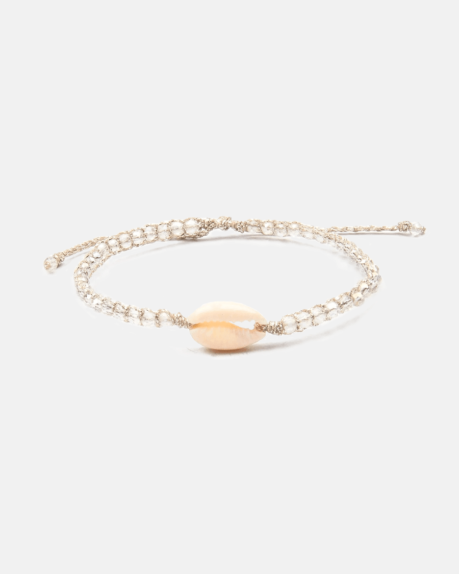 Crystal Clear Rainbow Shell Bracelet | Silver - Samapura Jewelry