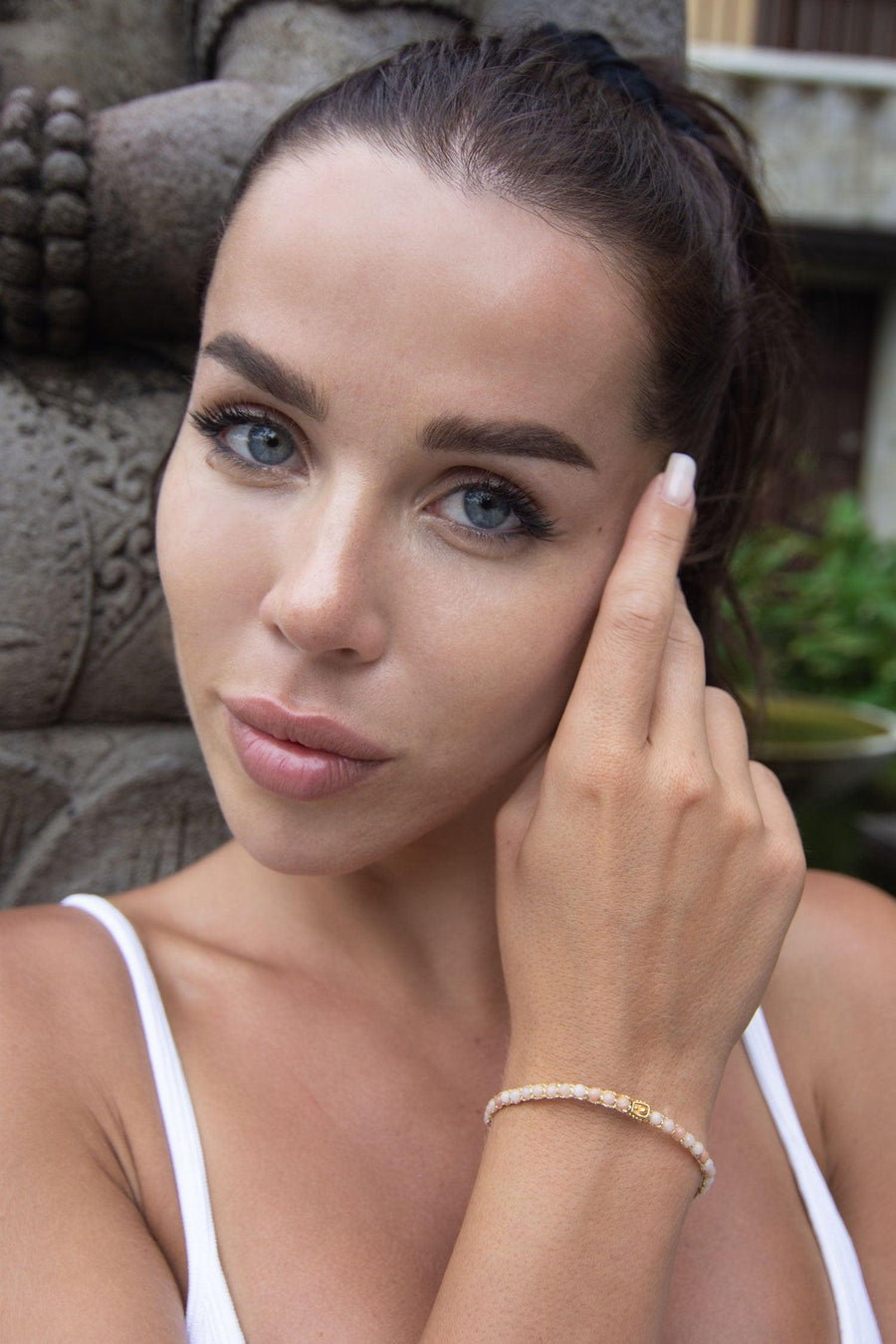 Pink Aventurine Bracelet | Gold - Samapura Jewelry