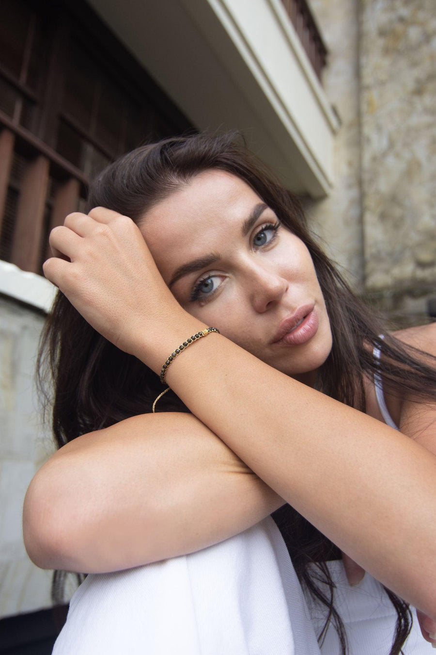 Sheen Obsidian Bracelet | Gold - Samapura Jewelry
