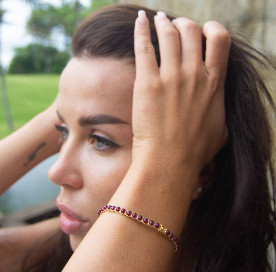 Red Aventurine Bracelet | Gold - Samapura Jewelry