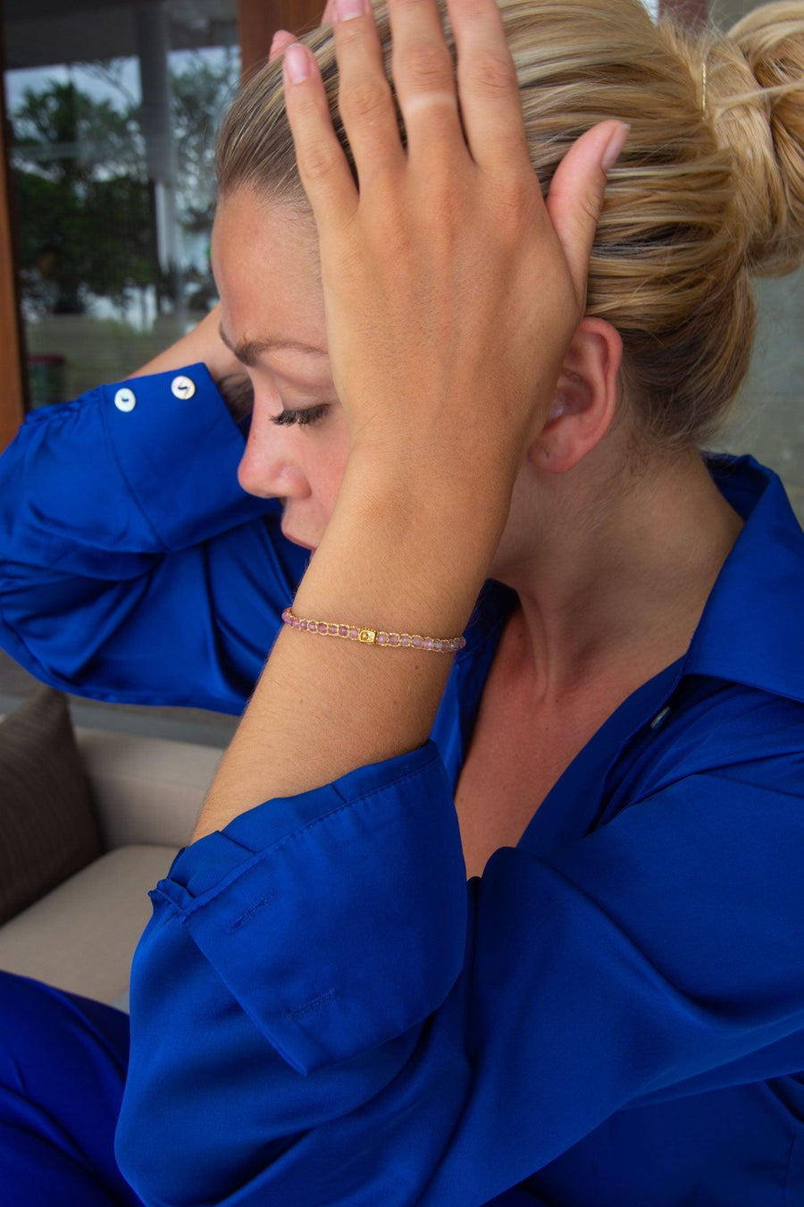 Pink Tourmaline Bracelet | Gold - Samapura Jewelry