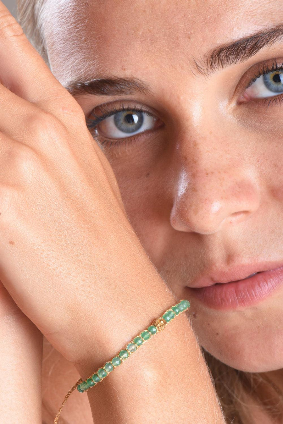 Green Onyx Bracelet | Gold - Samapura Jewelry
