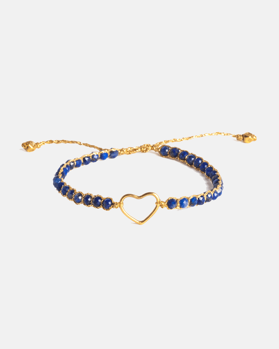 Lapis Lazuli Heart Bracelet | Gold - Samapura Jewelry
