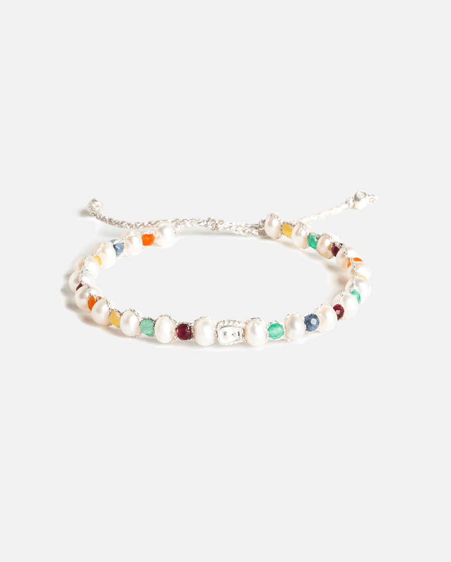 Fresh Water Pearl & Gemstone Bracelet | Silver - Samapura Jewelry