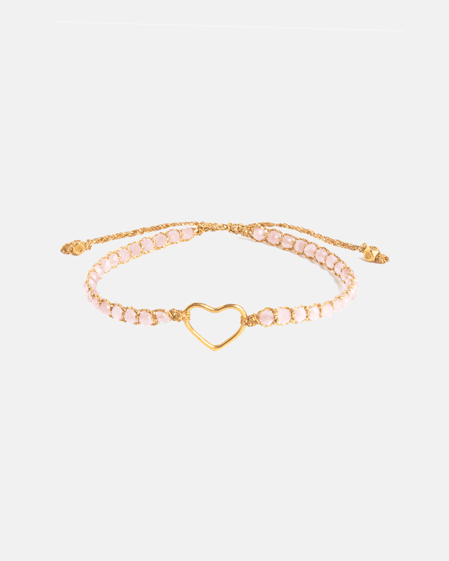 Pink Tourmaline Mozambique Heart Bracelet | Gold - Samapura Jewelry