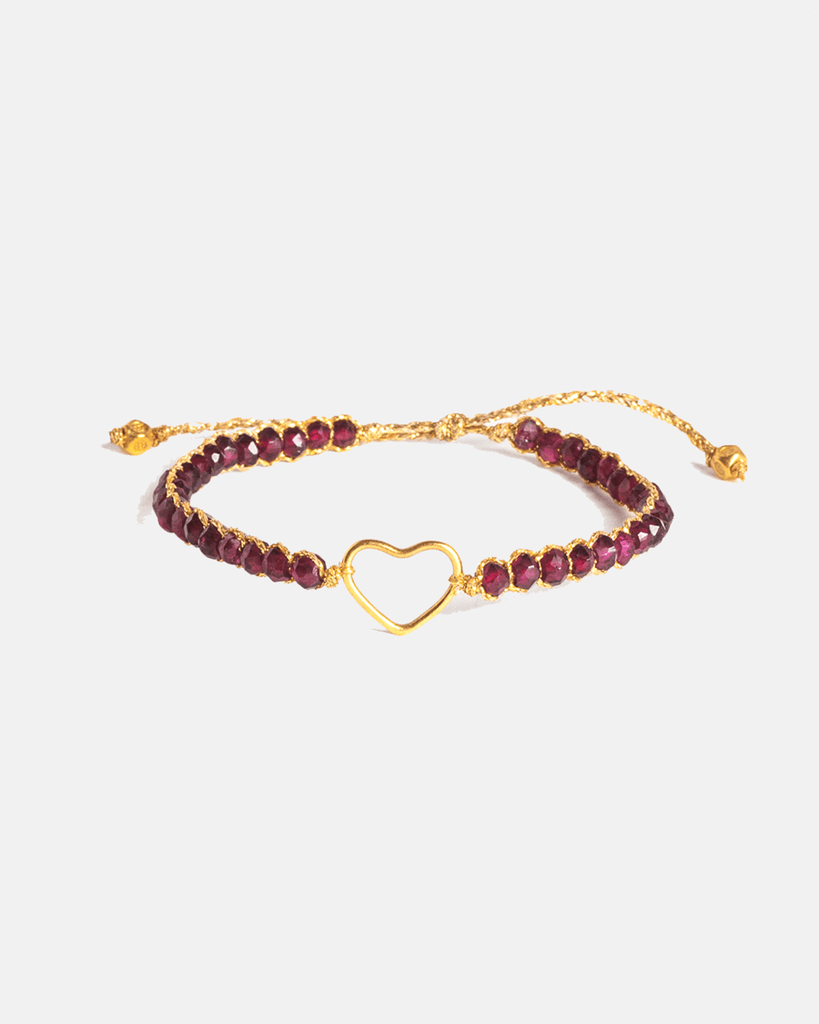 Ruby Heart Bracelet | Gold - Samapura Jewelry