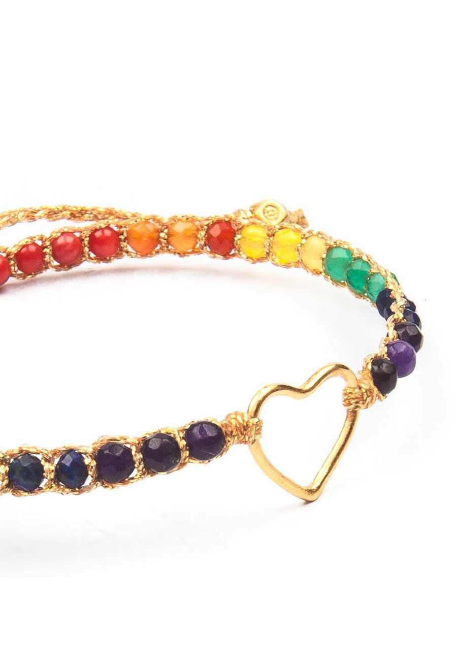 Rainbow Bold Bracelet | Heart - Samapura Jewelry